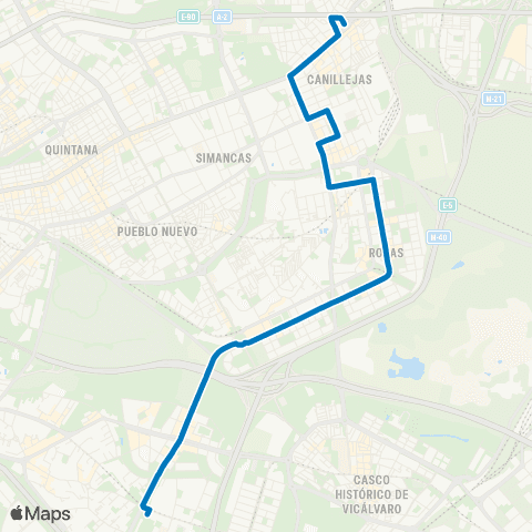EMT Pavones - Canillejas map
