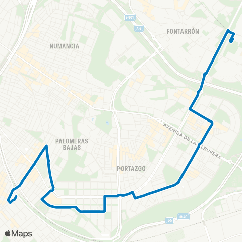 EMT Pavones - Entrevias map