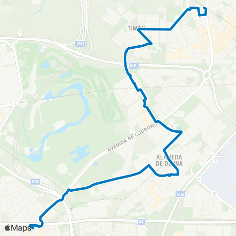 EMT Canillejas - Barajas map