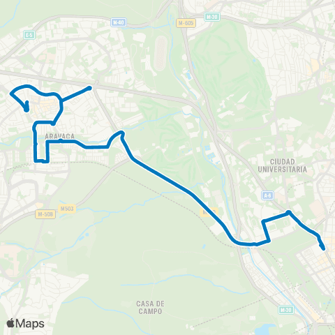 EMT Moncloa - Aravaca map