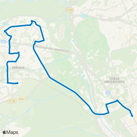 EMT Moncloa - Aravaca Sur map