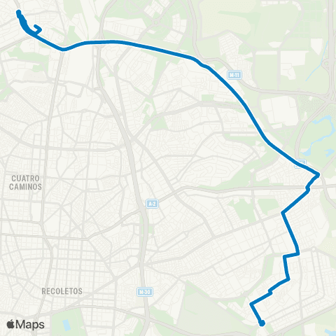 EMT Alsacia - Hospital Ramon y Cajal map