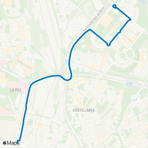 EMT Plaza de Castilla - Sanchinarro map