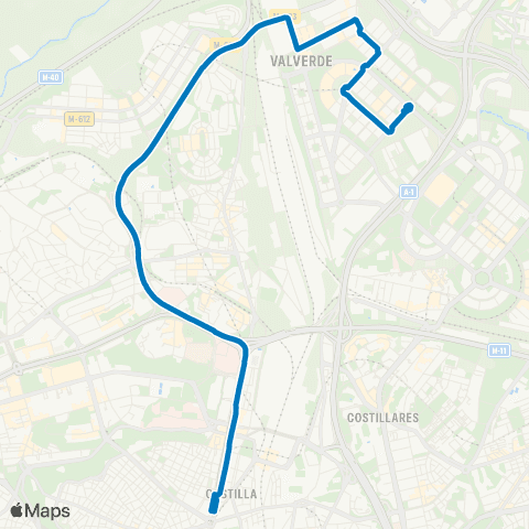 EMT Plaza de Castilla - las Tablas Norte map