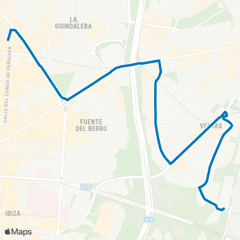 EMT Diego de Leon - la Elipa map