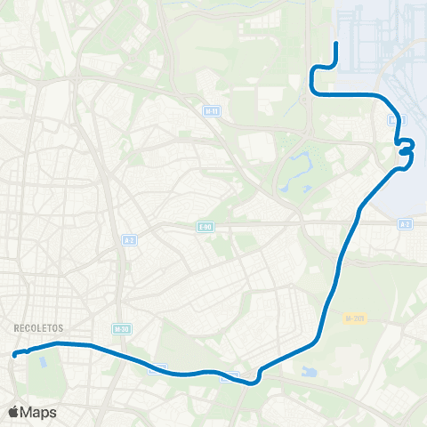 EMT Plaza de Cibeles - Aeropuerto map