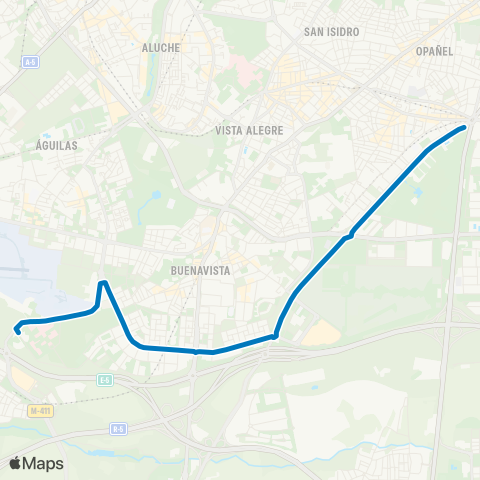 EMT Plaza Eliptica - Pinar de San Jose map