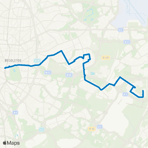 EMT Plaza de Cibeles - el Cañaveral map