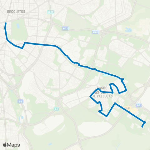 EMT Plaza de Cibeles - Ensanche de Vallecas map