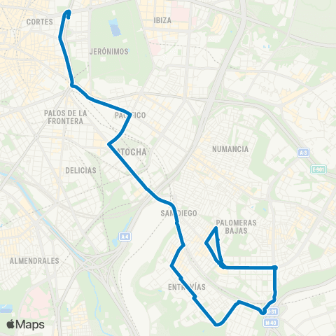 EMT Plaza de Cibeles - Madrid Sur map