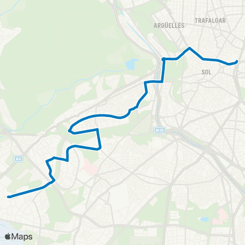 EMT Plaza de Cibeles - las Águilas map