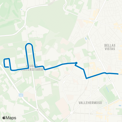 EMT Glorieta de Cuatro Caminos - Ciudad Universitaria map