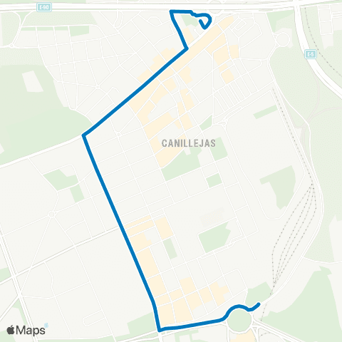 EMT Canillejas - Estadio Metropolitano map