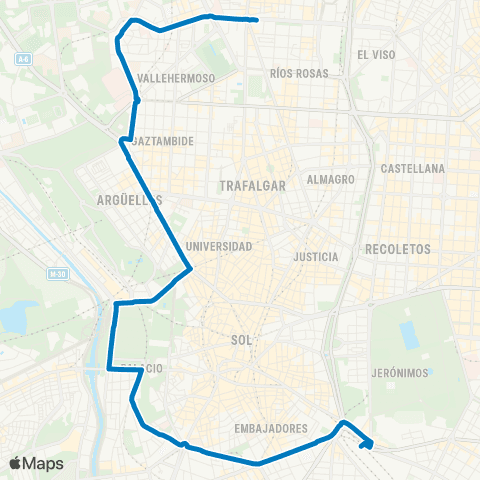 EMT Cuatro Caminos - Estacion de Atocha map