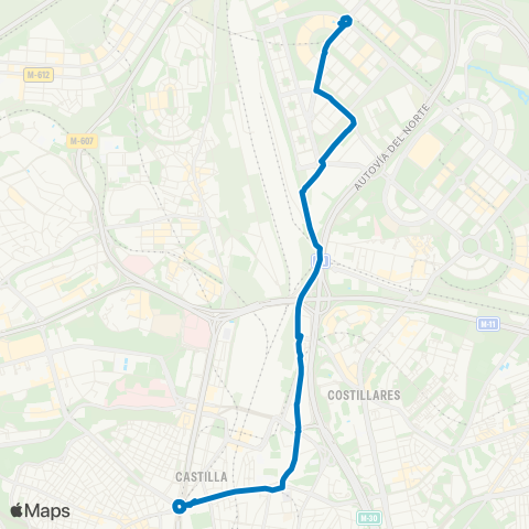 EMT Plaza Castilla - las Tablas map