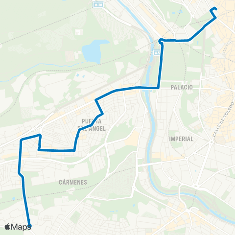 EMT Plaza de España - los Carmenes map