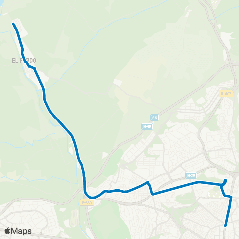 EMT Plaza Castilla - el Pardo map