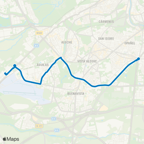 EMT Plaza Eliptica - Cuatro Vientos map
