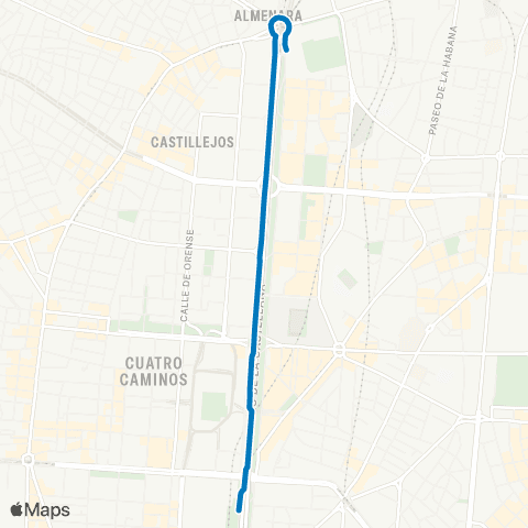EMT Plaza Castilla - N. Ministerios map