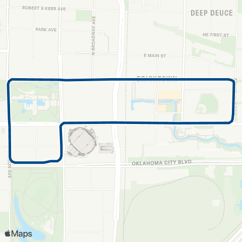 EMBARK Bricktown Loop map
