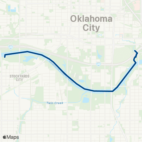 EMBARK West Route Oklahoma River Cruise map