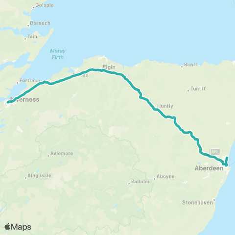 Ember Between Aberdeen and Inverness map