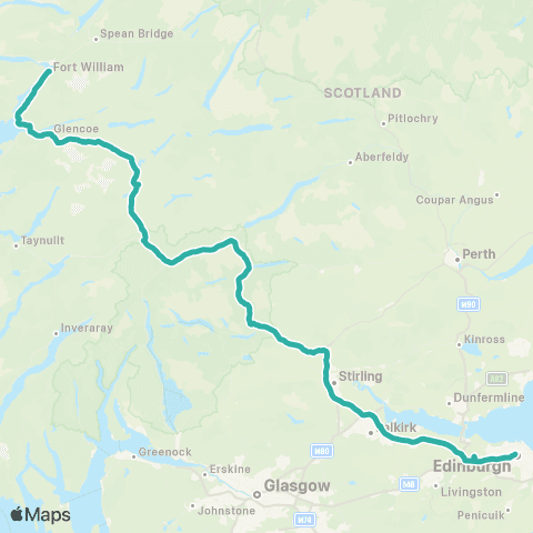 Ember Between Edinburgh and Fort William map