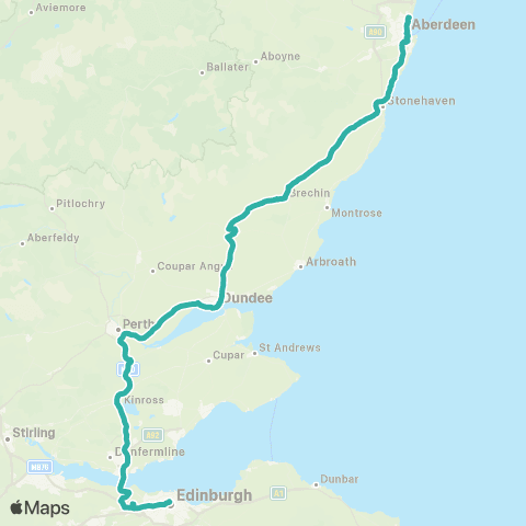 Ember Between Aberdeen and Edinburgh map