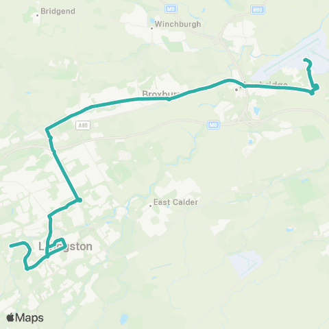 Ember Between Edinburgh Airport and Livingston map
