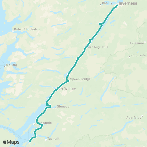 Ember Between Inverness and Oban map