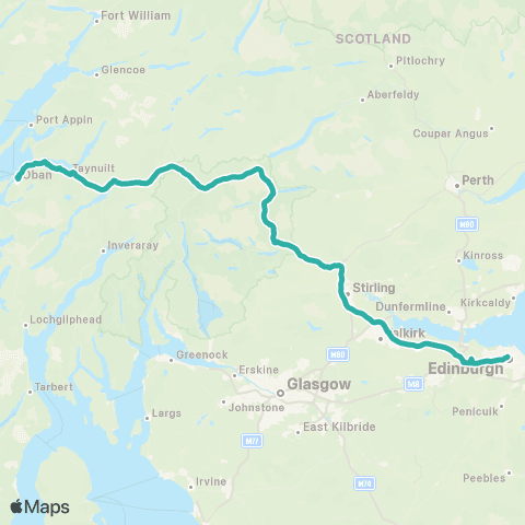 Ember Between Edinburgh and Oban map