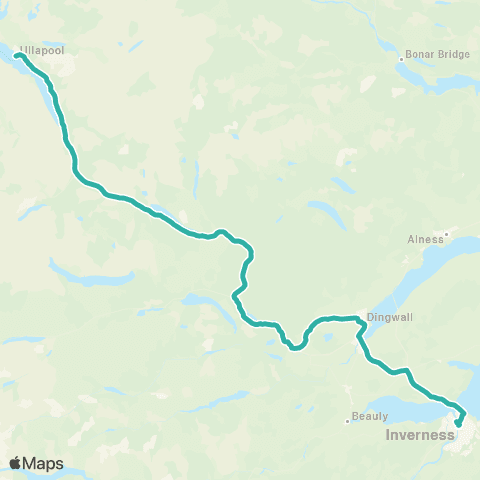 Ember Between Inverness and Ullapool map