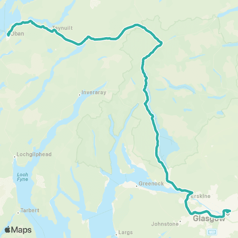 Ember Between Glasgow and Oban map