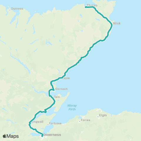 Ember Between Inverness and Thurso map