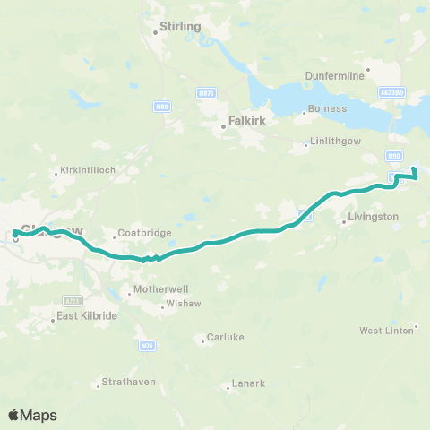 Ember Between Edinburgh Airport and Glasgow map