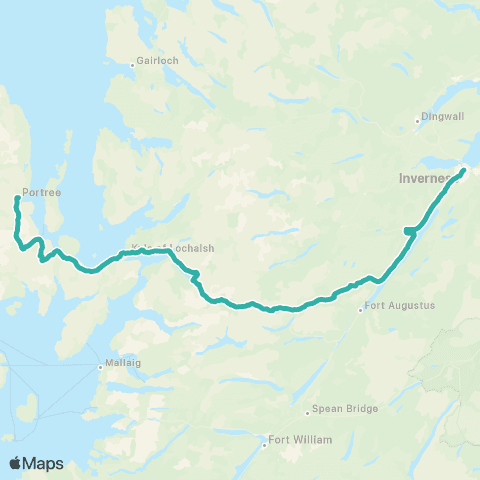 Ember Between Inverness and Portree map