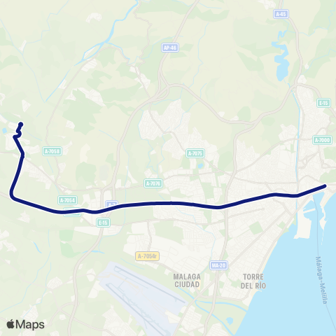 EMT Paseo del Parque - PTA map