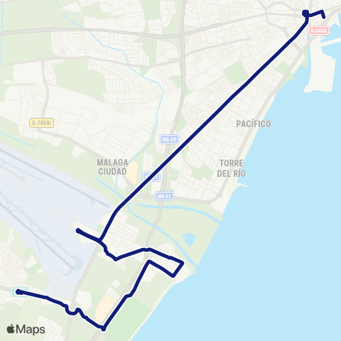 EMT Alameda Principal - Guadalmar - Parque de Ocio map