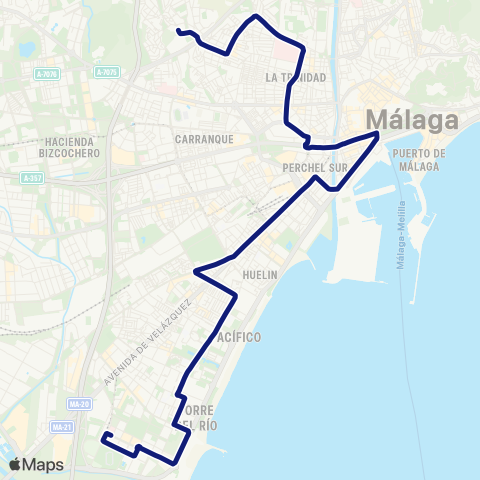 EMT Parque Litoral - Alameda Principal - Carlinda map