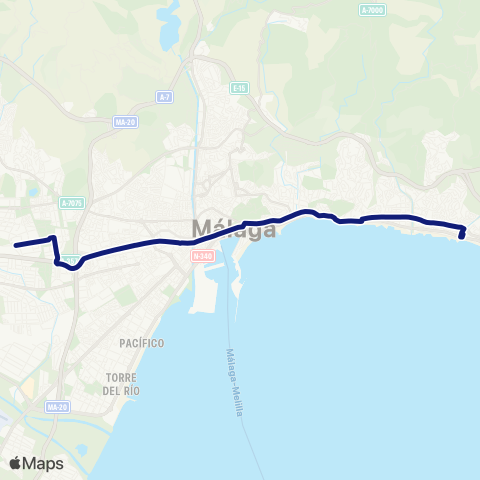 EMT Universidad - Alameda Principal - El Palo map