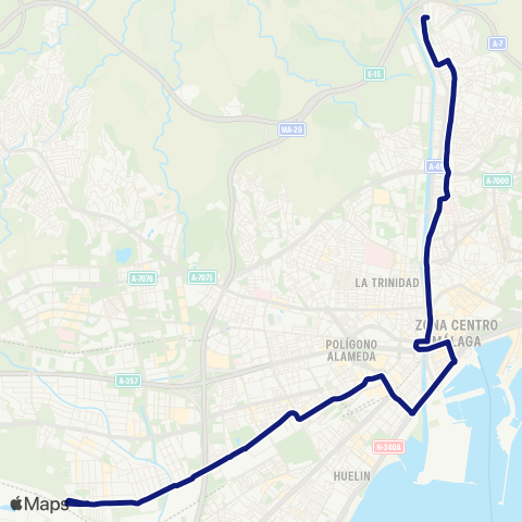 EMT Ciudad Jardín - Alameda Principal - Los Prados map