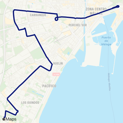 EMT Paseo del Parque - Carranque - Palacio Deportes map