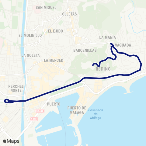 EMT Av. Andalucía - Gibralfaro map