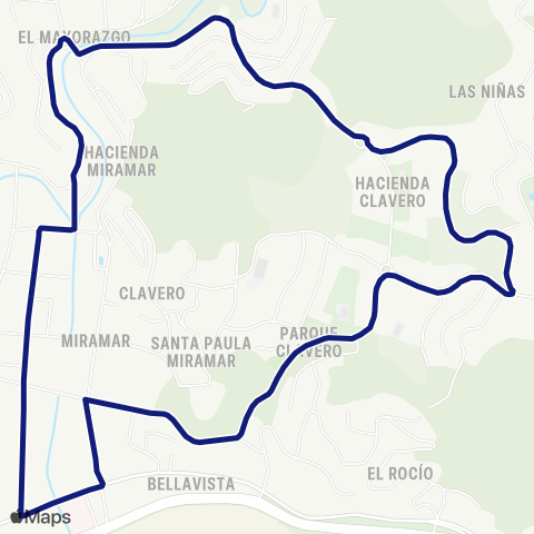 EMT CIRCULAR 3 - Parque Clavero map