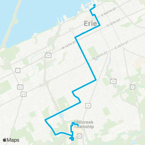 The 'e' Liberty Street map