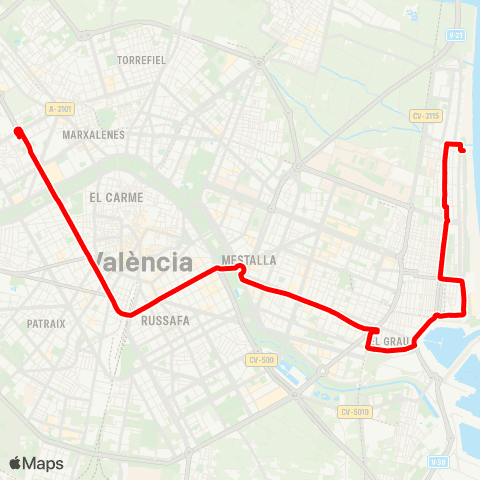 EMT La Malva-Rosa - Campanar map