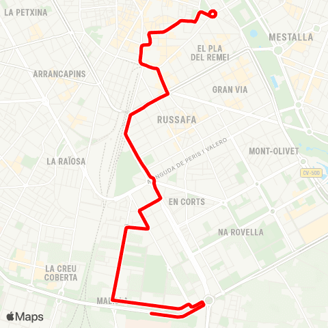 EMT Porta de la Mar - Malilla / Turianova map