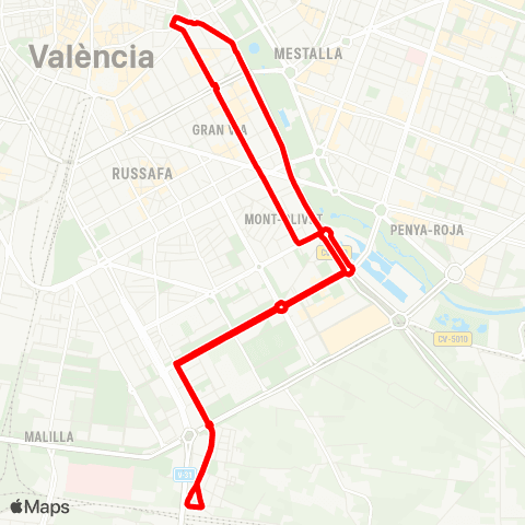 EMT La Fonteta / C.Arts I Ciencies - Porta de la Mar map