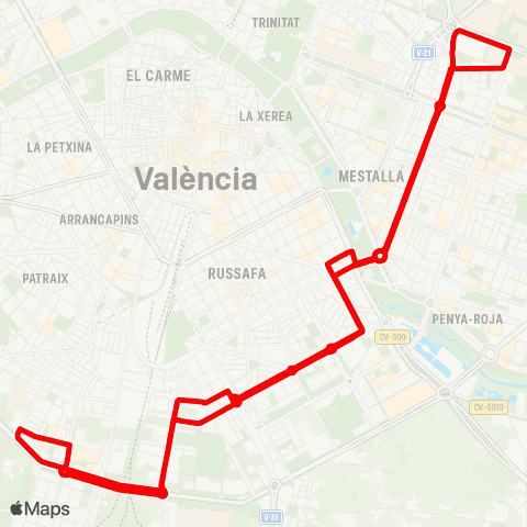 EMT Hospital Dr. Peset - Universitats map