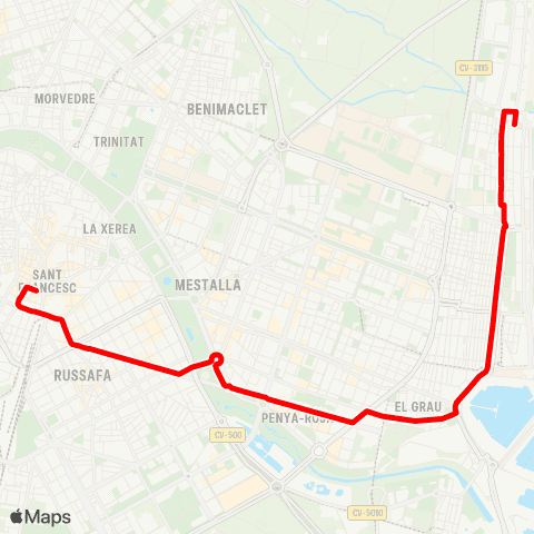 EMT Estació del Nord - la Marina / la Malva-Rosa map